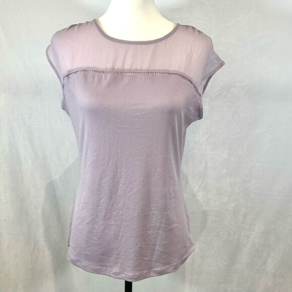 The Limited lavender purple mesh yoke blouse top size small - Picture 1 of 5